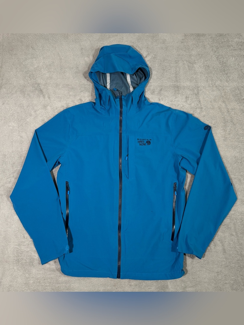 Mountain Hardwear Stretch Ozonic Mens L Blue Dry.Q Rain Jacket Gorpcore Outdoors